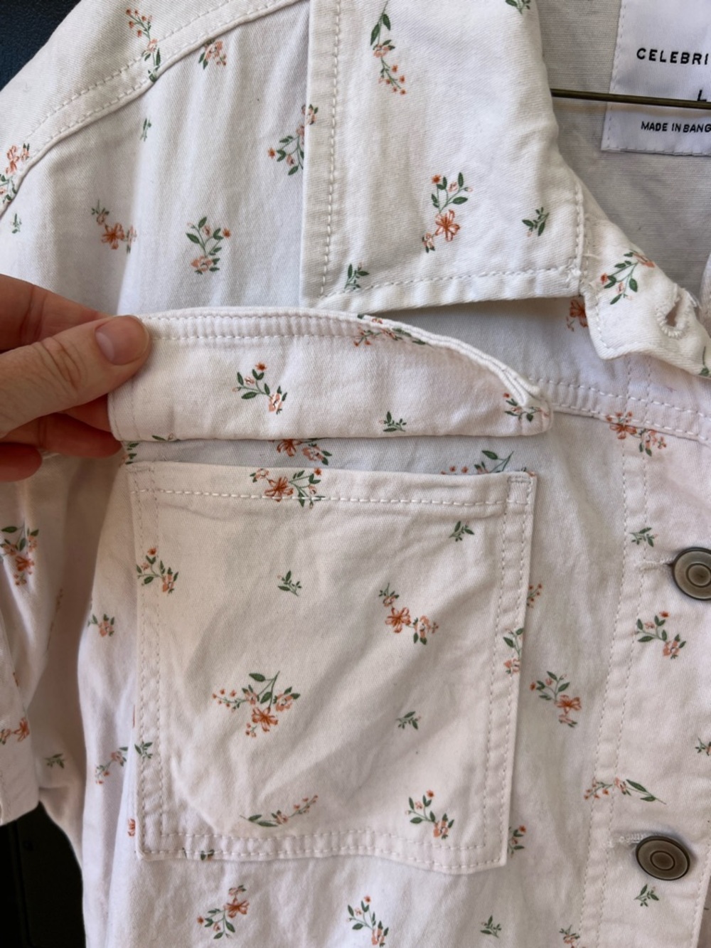 Celebrity Pink Light Cream Floral Utility Romper - Picture 8 of 10
